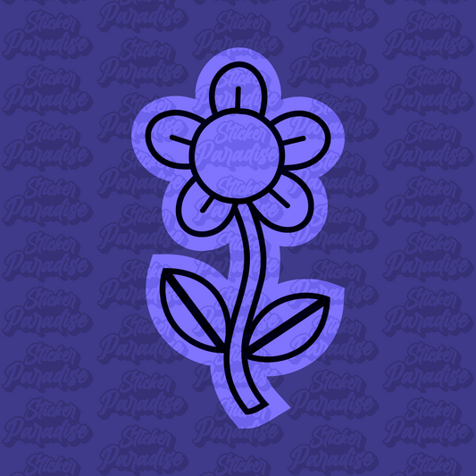 Vinyl Sticker Blume im Retro Stil