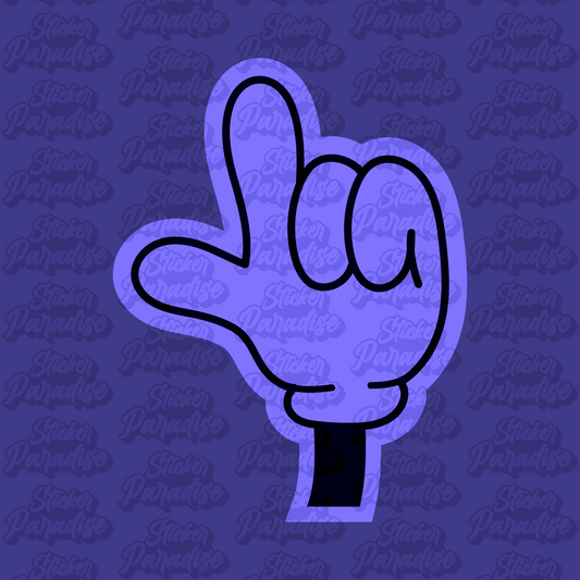 Vinyl Sticker Finger im Retro Stil